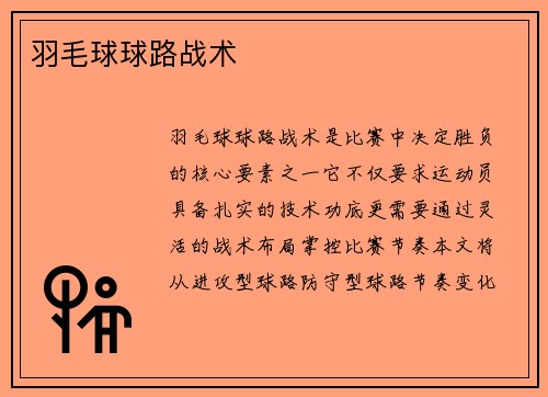 羽毛球球路战术